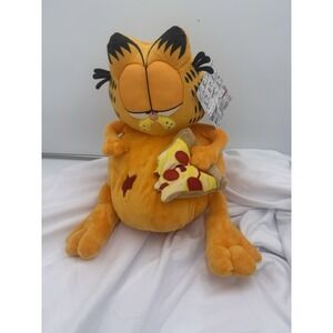 Garfield Plush Fat Cat Eating Pizza  overstuffed Kidrobot 13inch 2025 New Soft